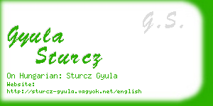 gyula sturcz business card